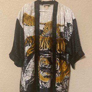Silk Tiger Print Cover Top